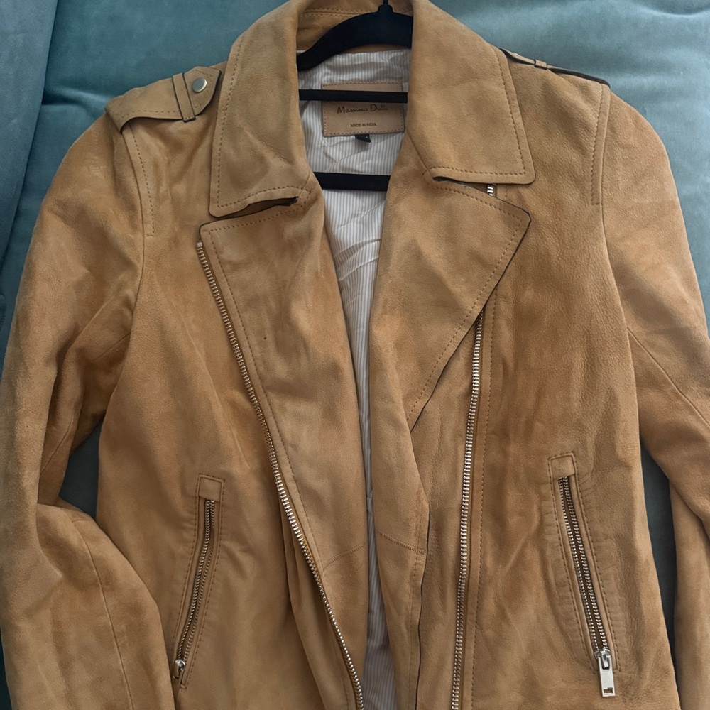 Massimo Dutti Camel Suede Jacket